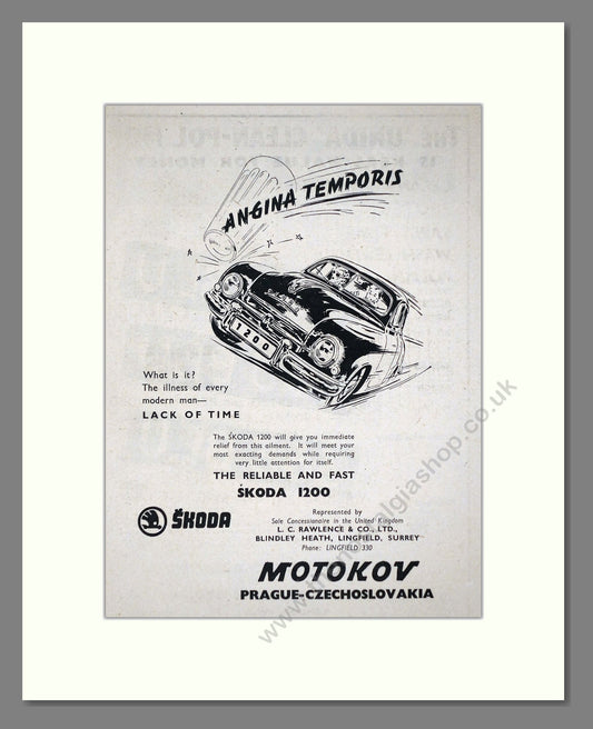 Skoda - 1200 / Motokov. Vintage Advert 1955 (ref AD64017)