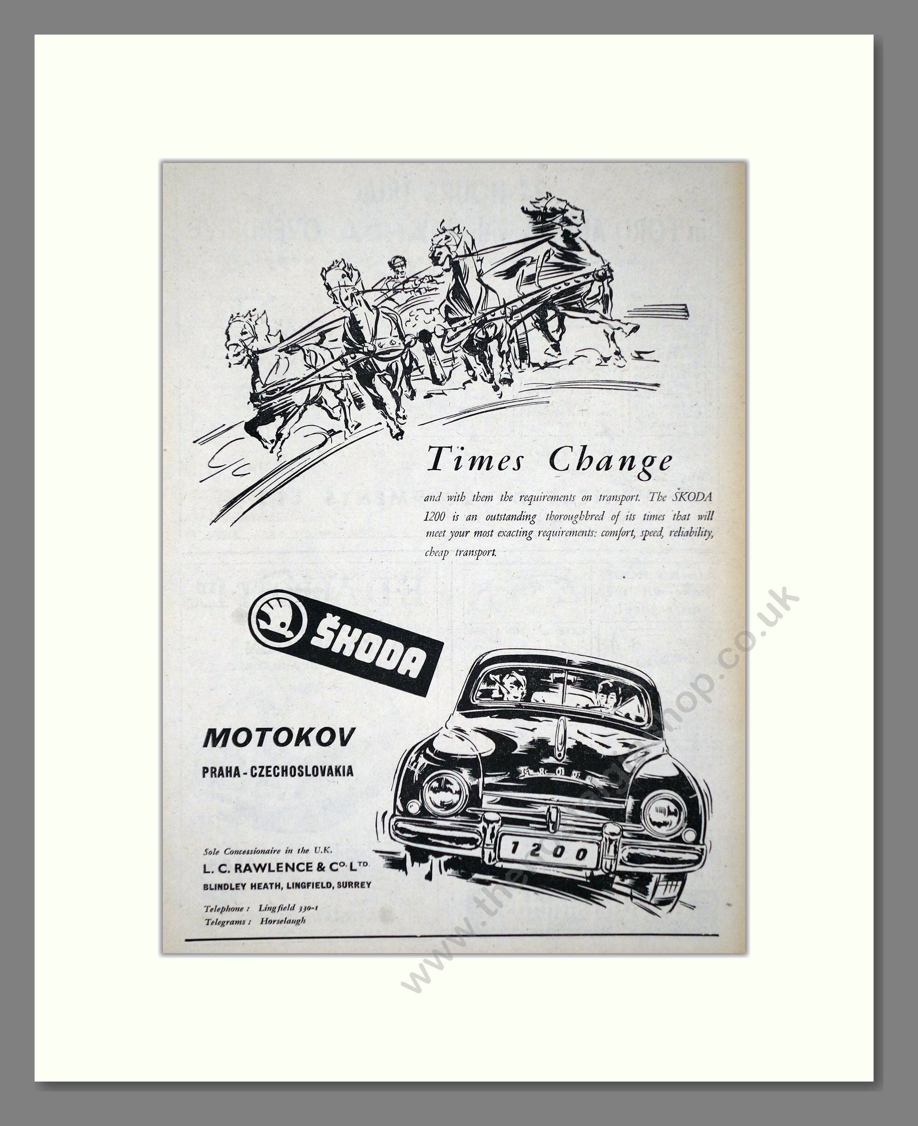 Skoda - 1200 / Motokov. Vintage Advert 1955 (ref AD64018)