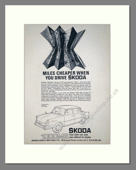 Skoda - 1000MB. Vintage Advert 1967 (ref AD64027)