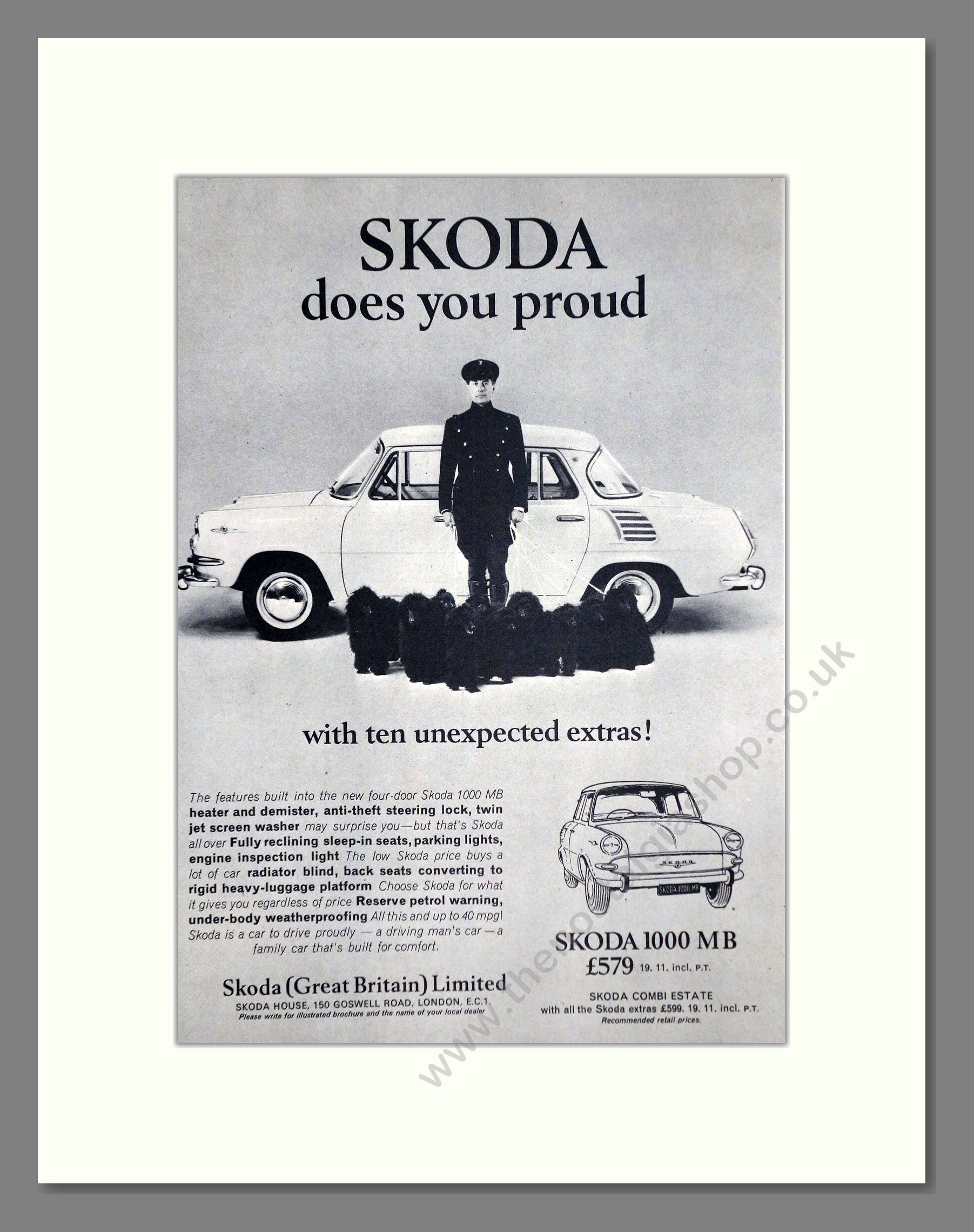 Skoda - 1000MB. Vintage Advert 1966 (ref AD64029)