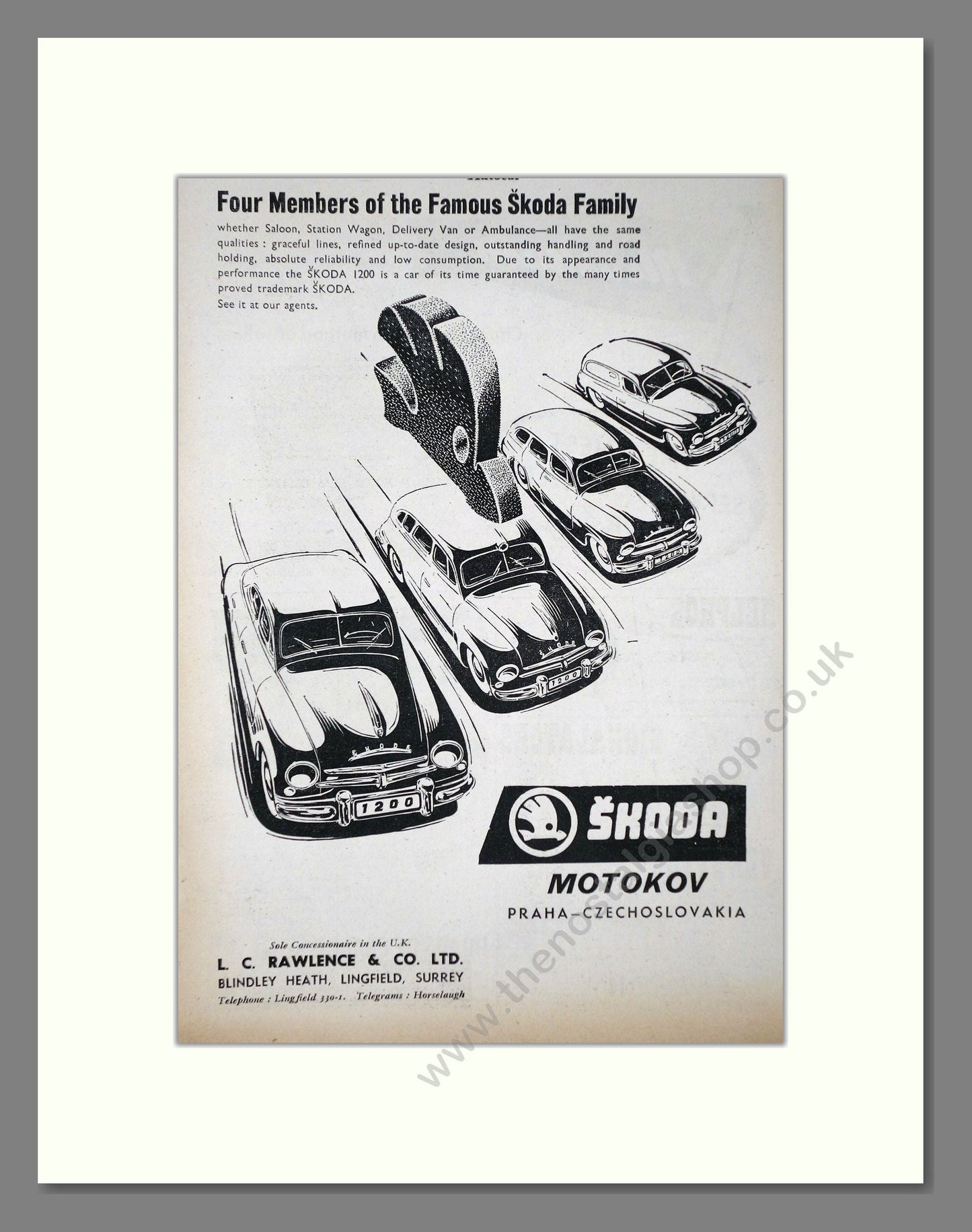 Skoda - 1200 / Motokov. Vintage Advert 1955 (ref AD64036)