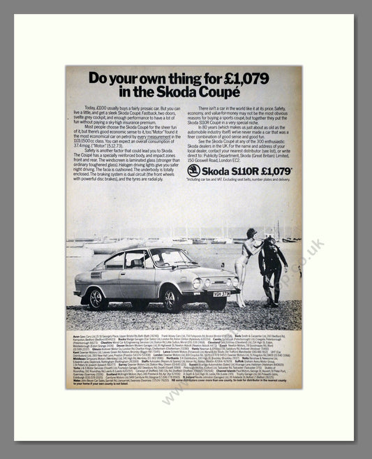 Skoda - Coupe. Vintage Advert 1974 (ref AD64054)