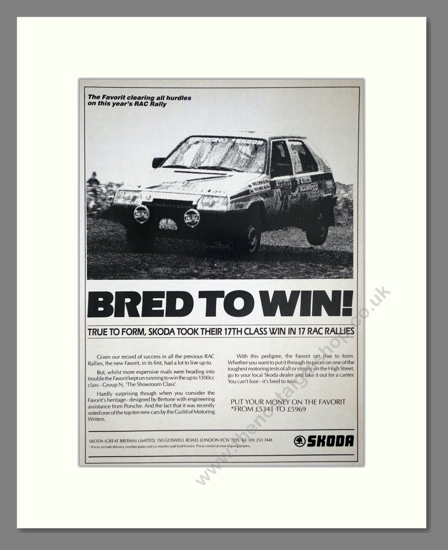 Skoda - RAC Rally Winner. Vintage Advert 1990 (ref AD64056)