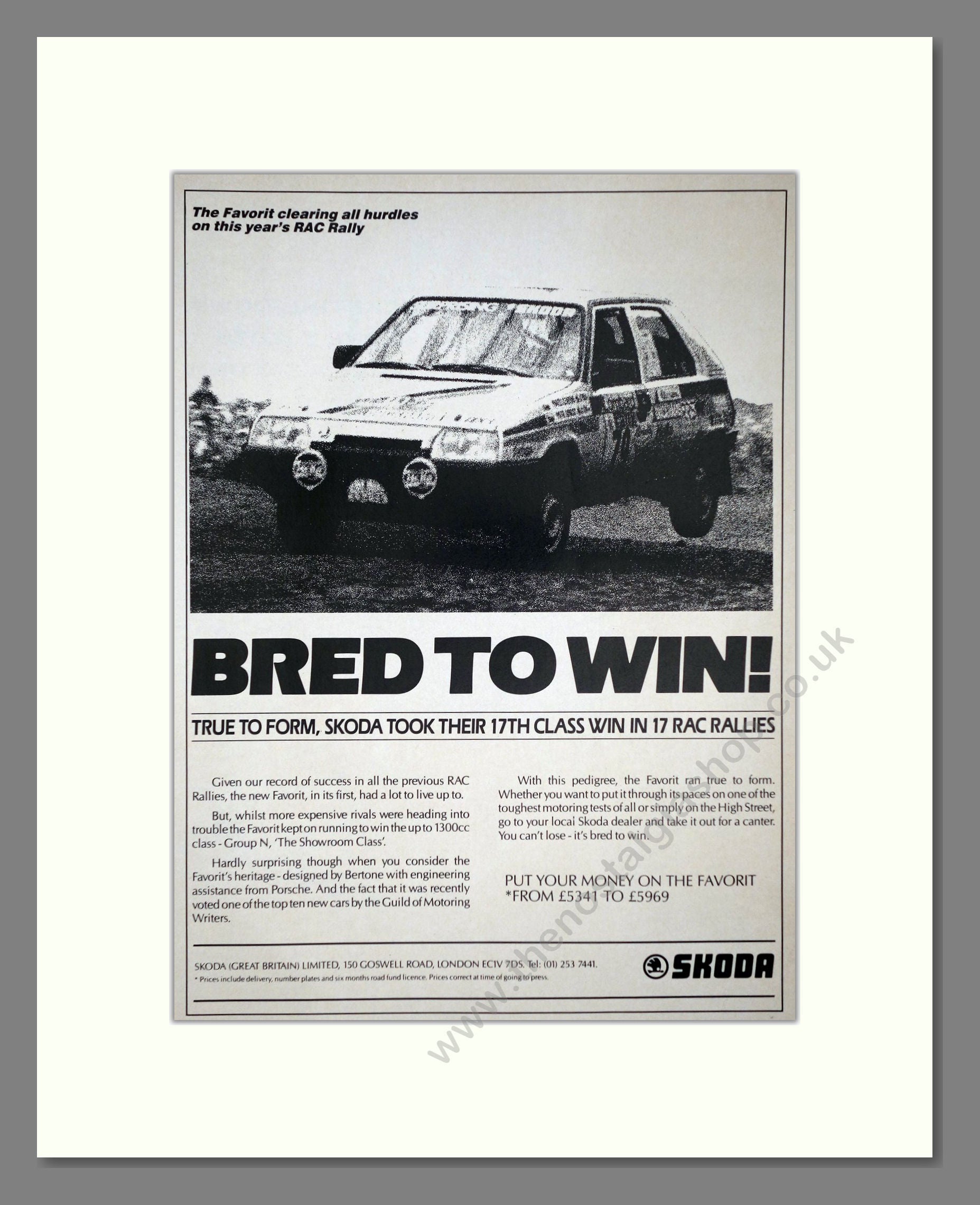 Skoda - RAC Rally Winner. Vintage Advert 1990 (ref AD64056)