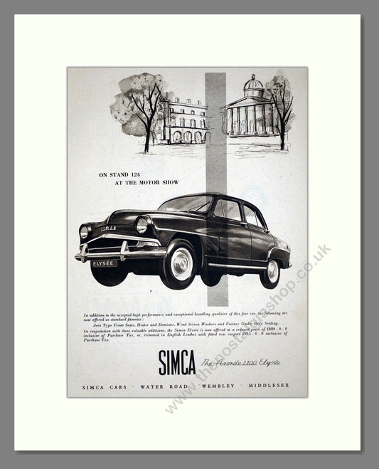 Simca - Aronde 1300 Elysee. Vintage Advert 1956 (ref AD64059)
