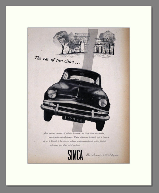Simca - Aronde 1300 Elysee. Vintage Advert 1956 (ref AD64063)
