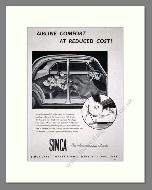 Simca - Elysee. Vintage Advert 1956 (ref AD64065)