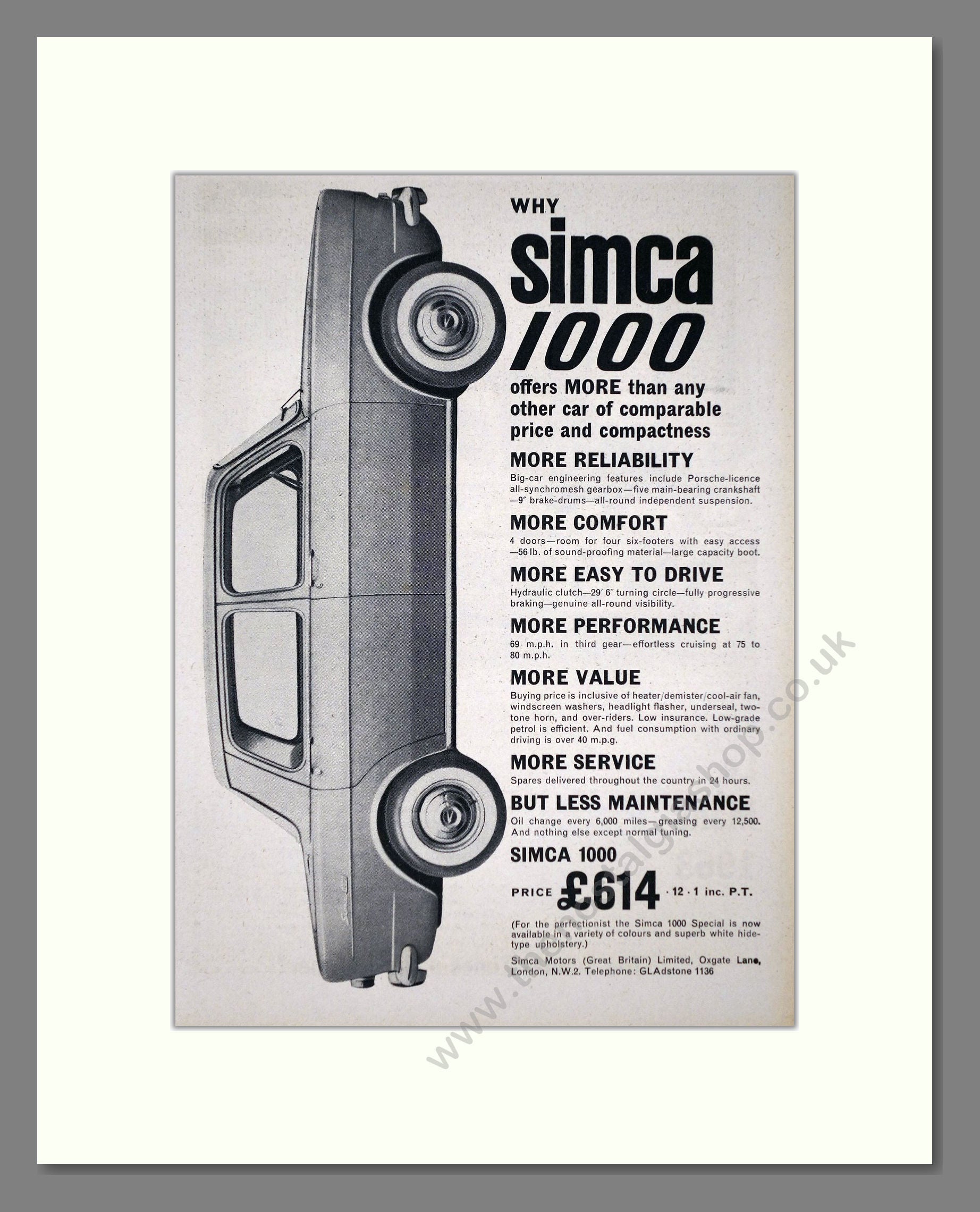 Simca - 1000. Vintage Advert 1963 (ref AD64073)