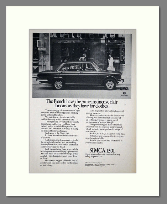 Simca - 1301. Vintage Advert 1975 (ref AD64081)