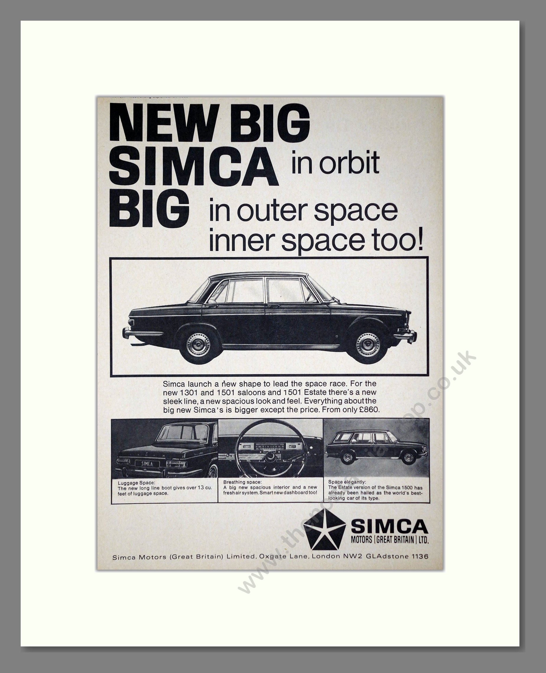 Simca - 1301 / 1501. Vintage Advert 1966 (ref AD64083)
