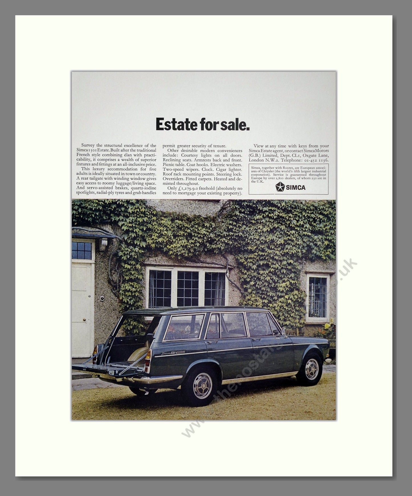 Simca - 1501 Estate. Vintage Advert 1970 (ref AD64086)