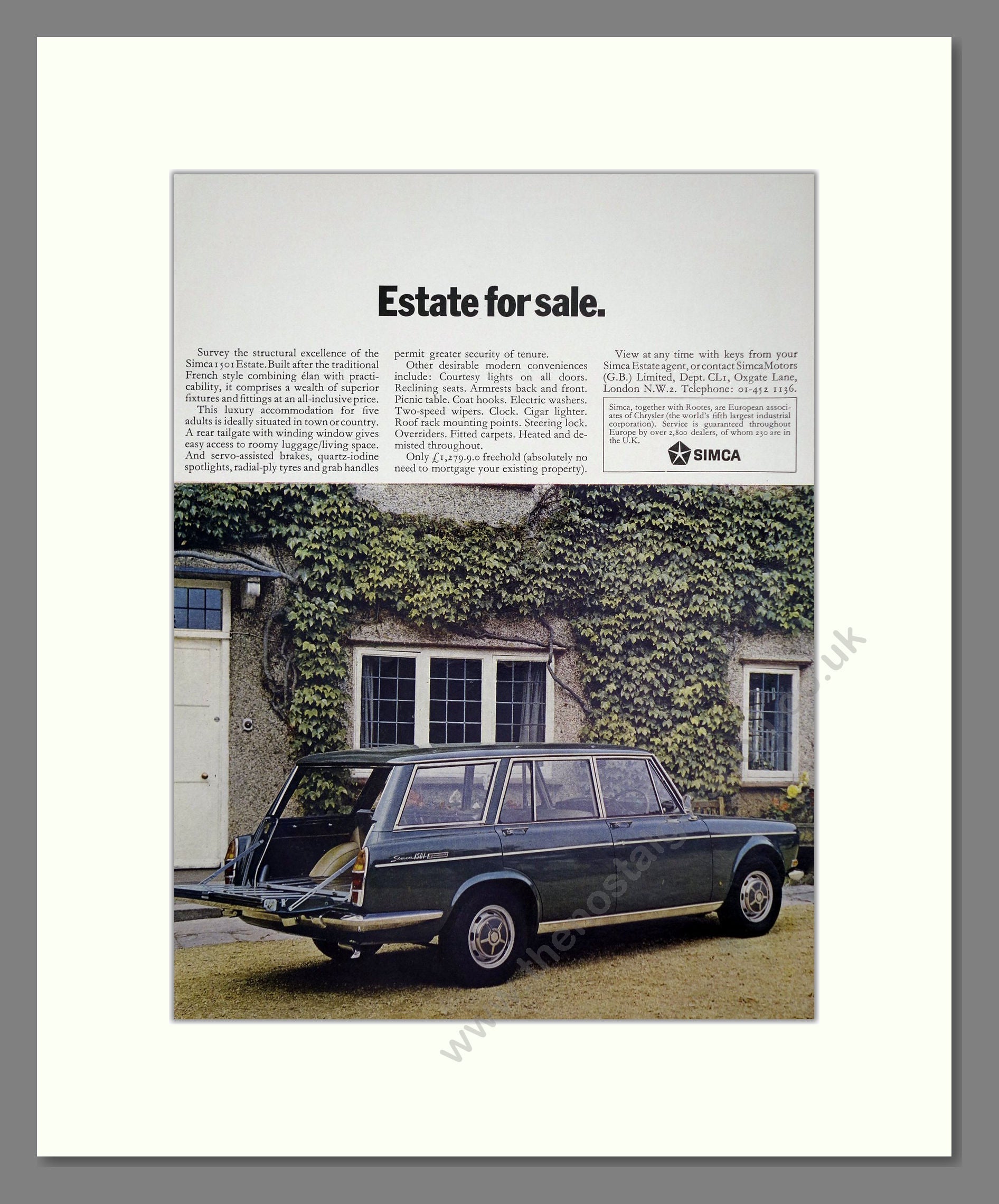 Simca - 1501 Estate. Vintage Advert 1970 (ref AD64086)