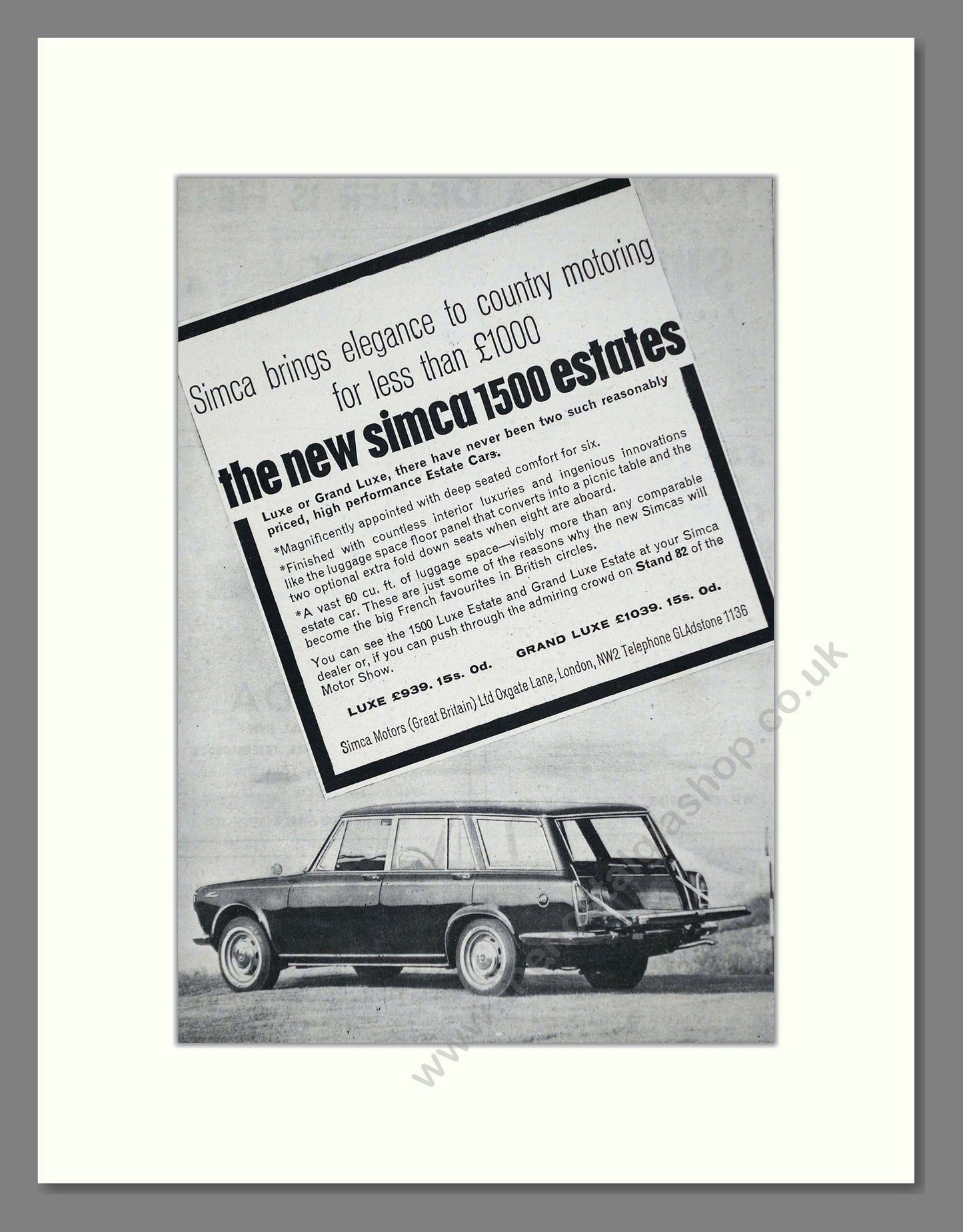 Simca - 1500 Estate. Vintage Advert 1964 (ref AD64087)