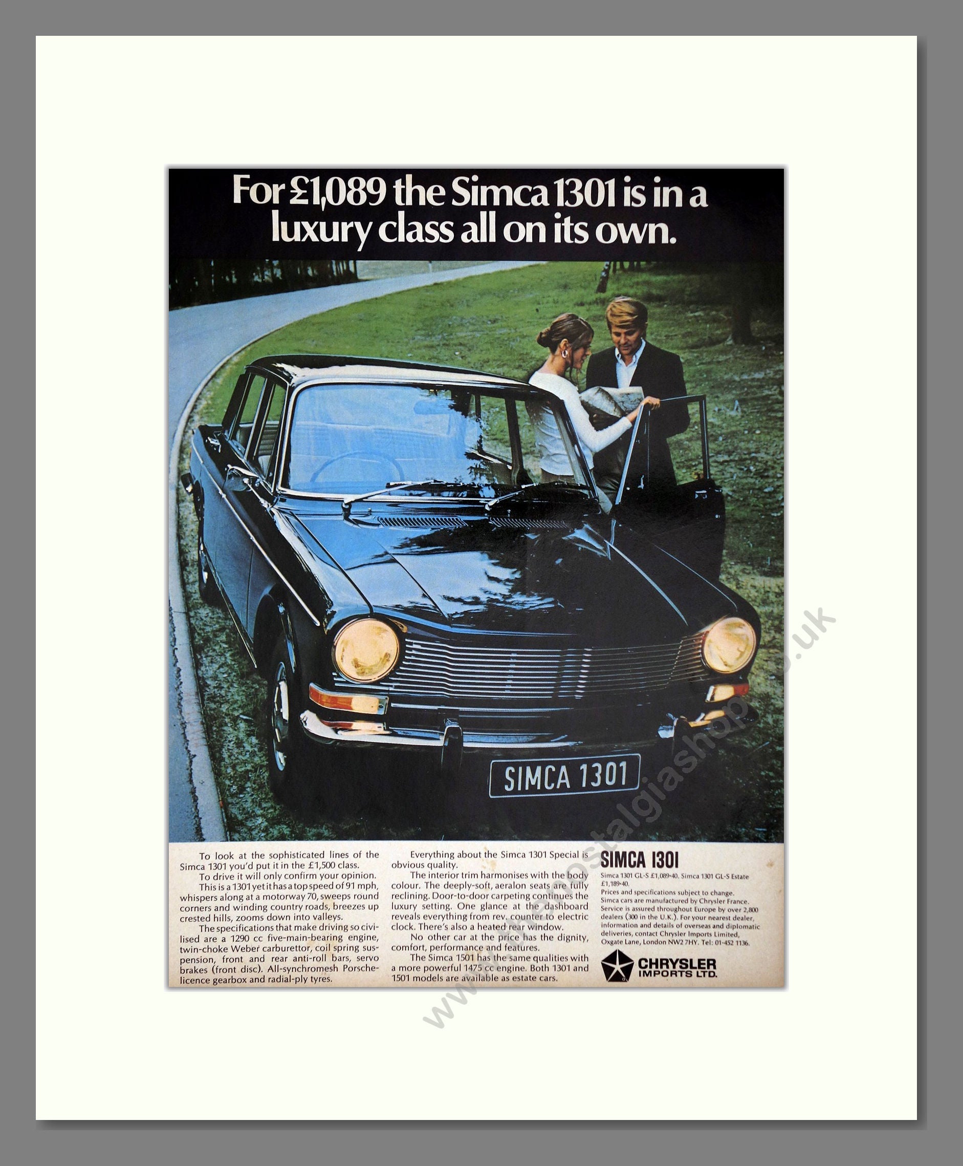 Simca - 1301. Vintage Advert 1971 (ref AD64090)