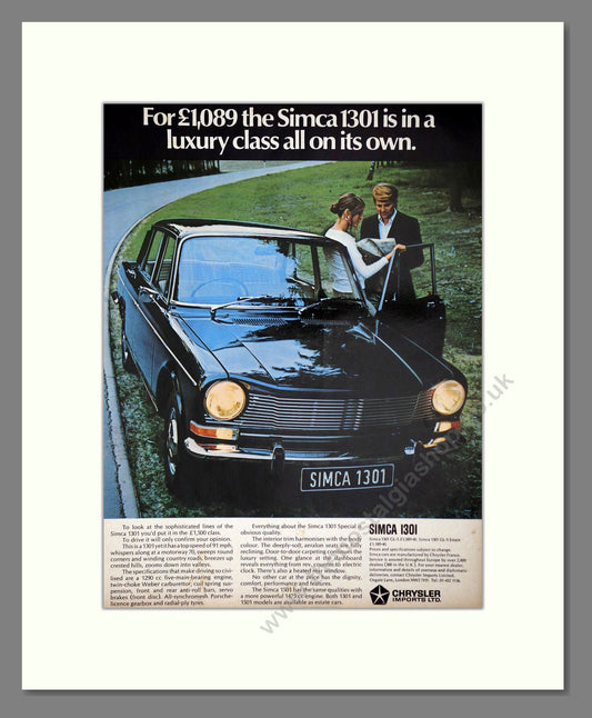 Simca - 1301. Vintage Advert 1971 (ref AD64090)