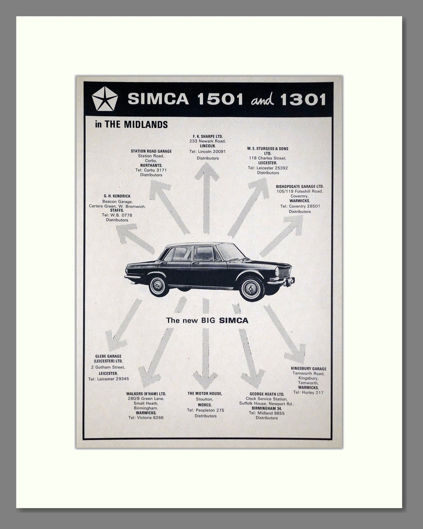 Simca - 1501 / 1301. Vintage Advert 1966 (ref AD64098)