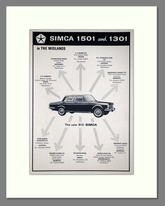 Simca - 1501 / 1301. Vintage Advert 1966 (ref AD64098)