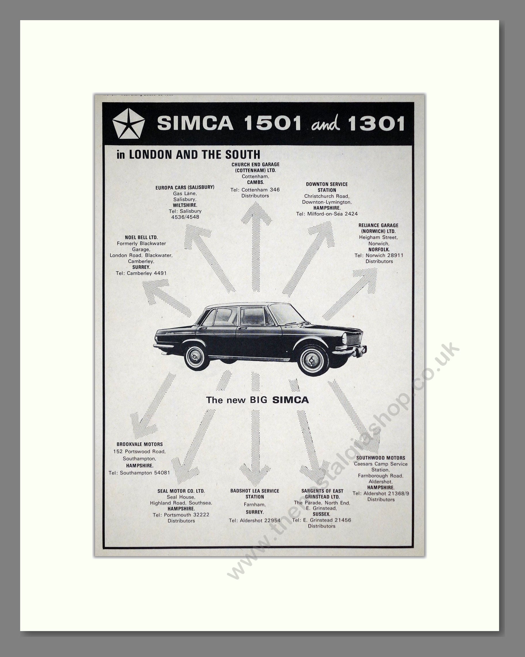 Simca - 1501 / 1301. Vintage Advert 1966 (ref AD64099)