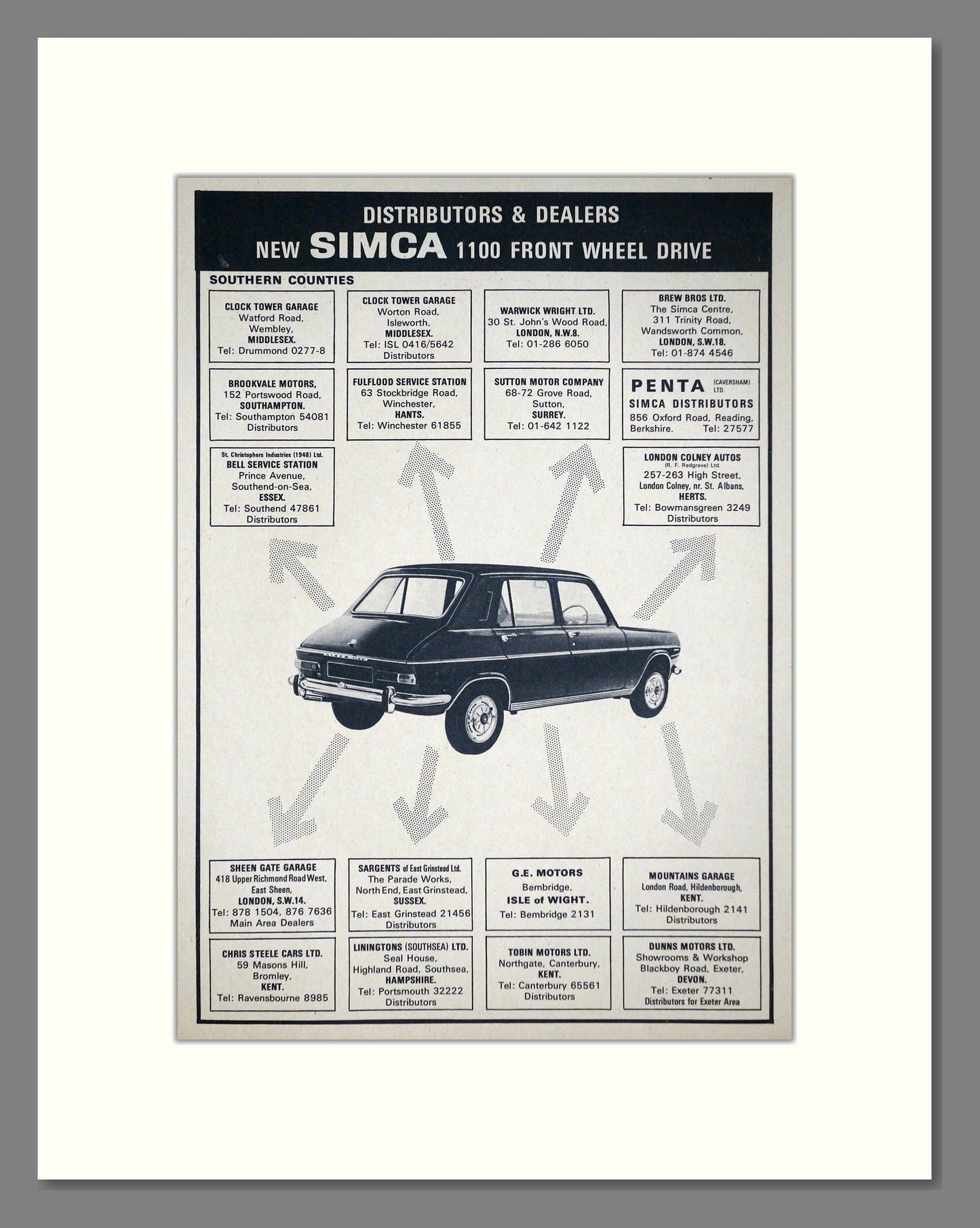 Simca - 1100. Vintage Advert 1967 (ref AD64100)