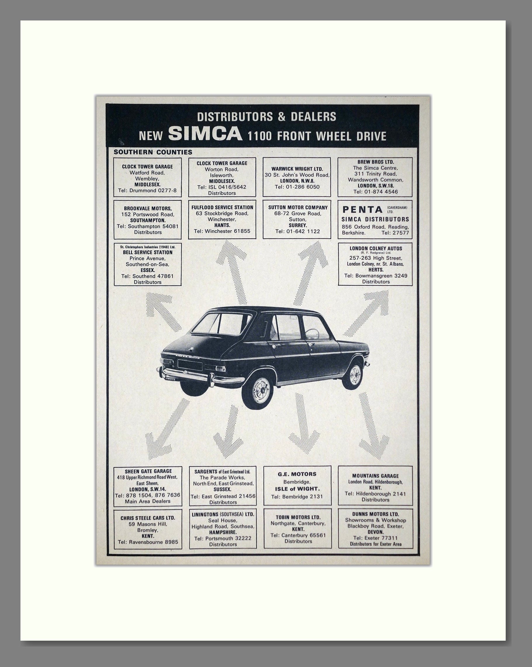 Simca - 1100. Vintage Advert 1967 (ref AD64100)