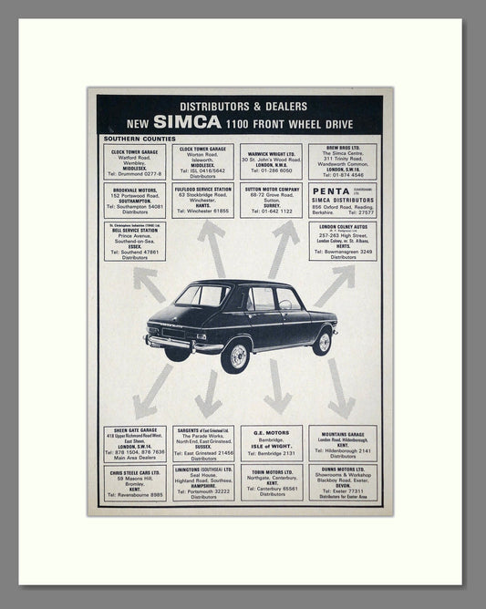 Simca - 1100. Vintage Advert 1967 (ref AD64100)