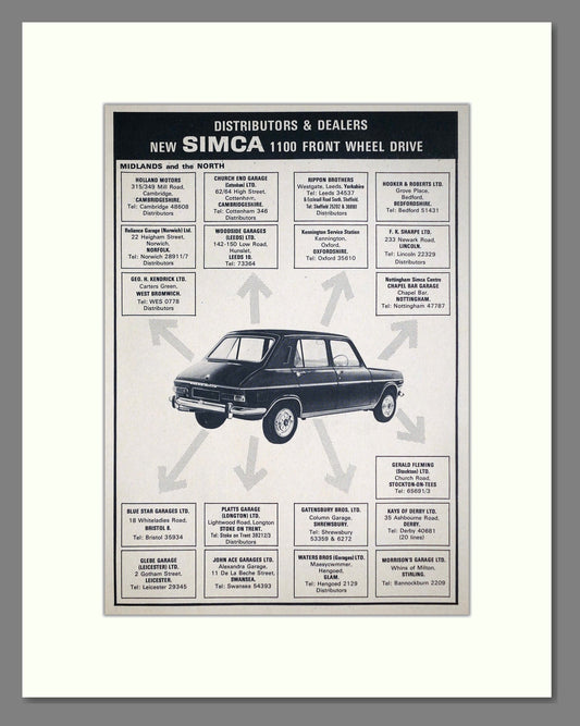 Simca - 1100. Vintage Advert 1967 (ref AD64101)