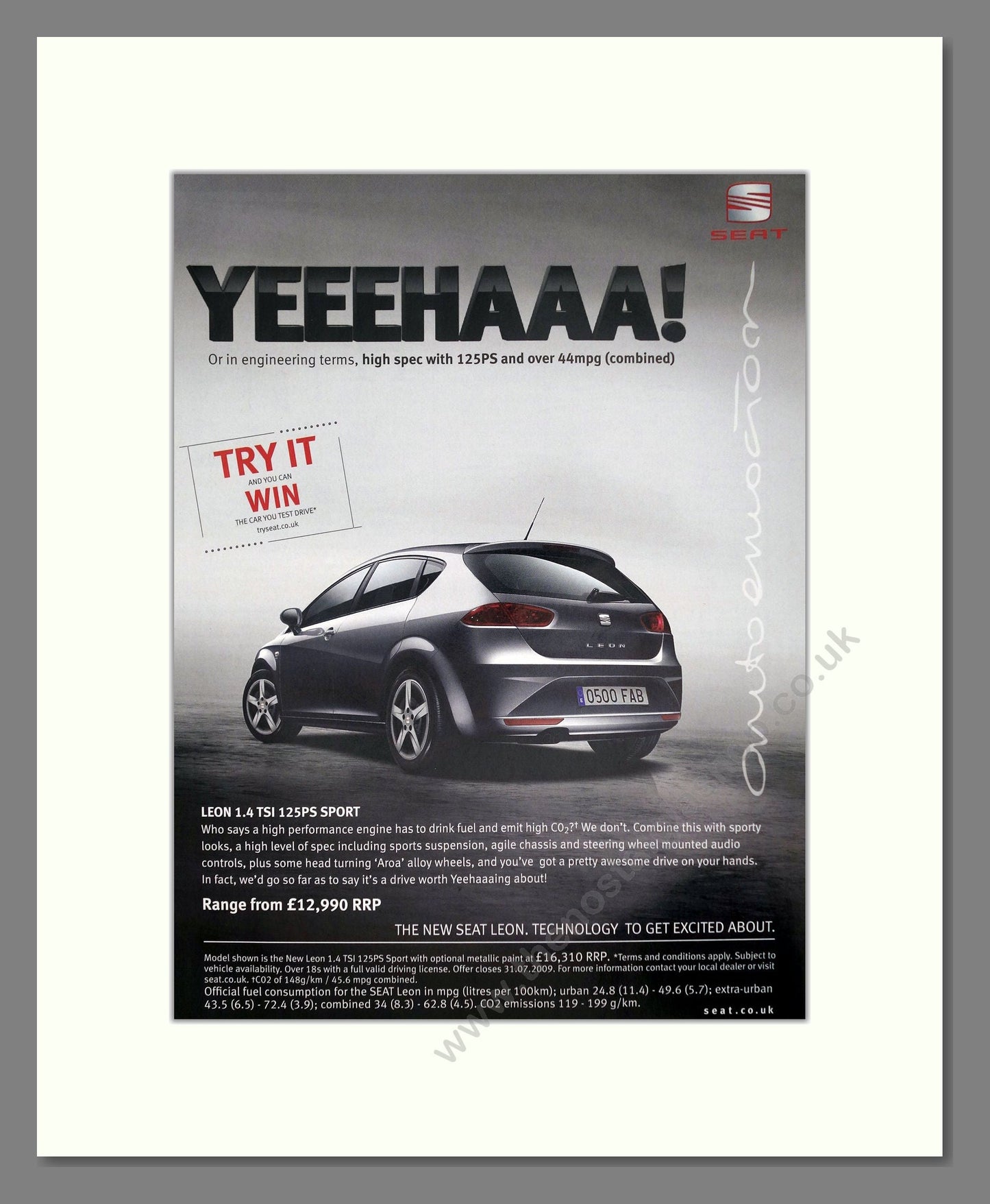 Seat - Leon. Vintage Advert 2009 (ref AD64104)