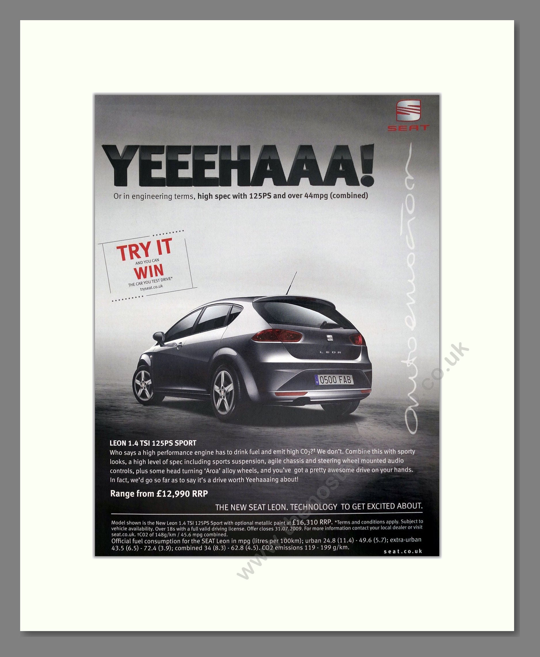 Seat - Leon. Vintage Advert 2009 (ref AD64104)
