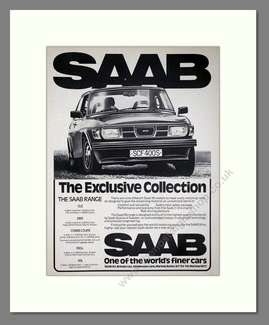 Saab - Various Models. Vintage Advert 1977 (ref AD64118)