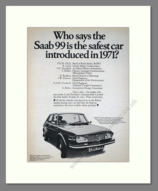 Saab - 99. Vintage Advert 1972 (ref AD64123)