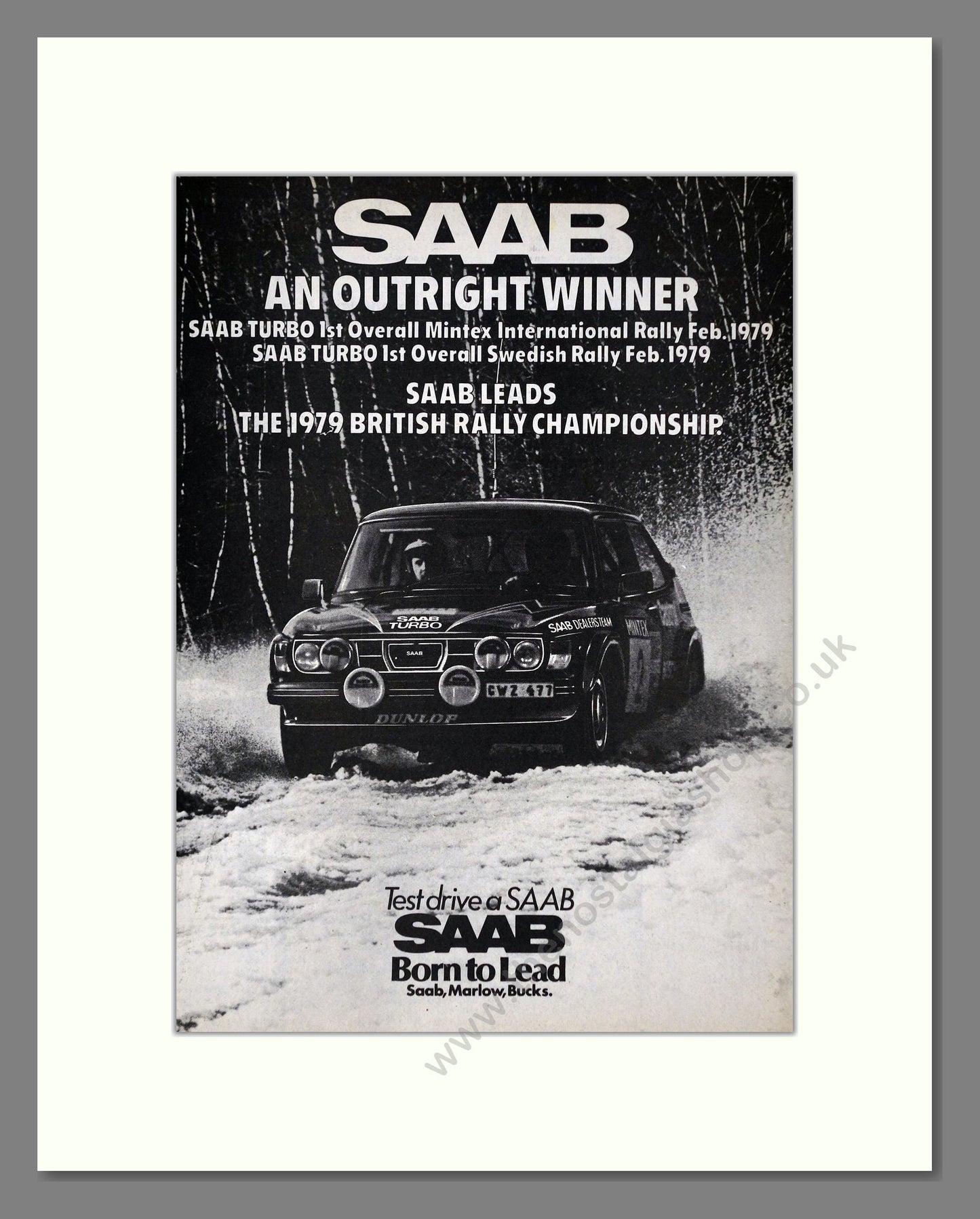 Saab - British Rally Winner. Vintage Advert 1979 (ref AD64131)