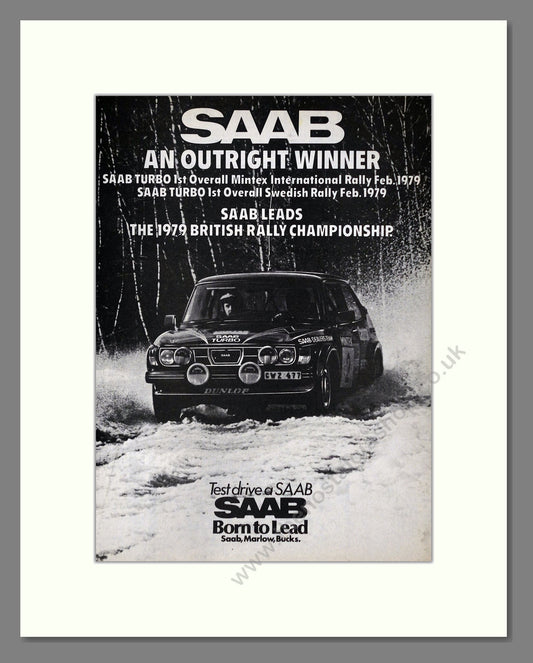 Saab - British Rally Winner. Vintage Advert 1979 (ref AD64131)