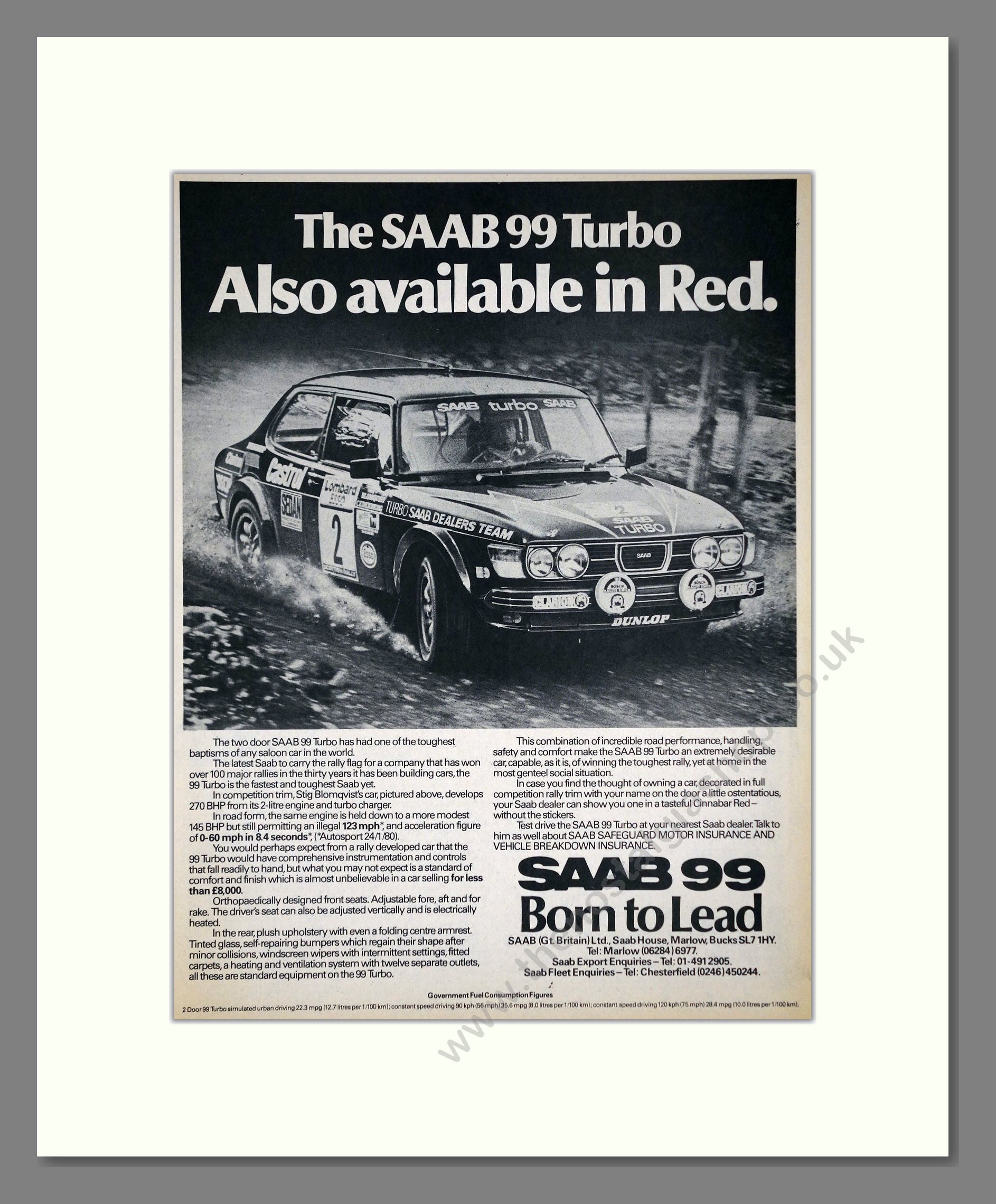 Saab - 99 Turbo. Vintage Advert 1980 (ref AD64132)