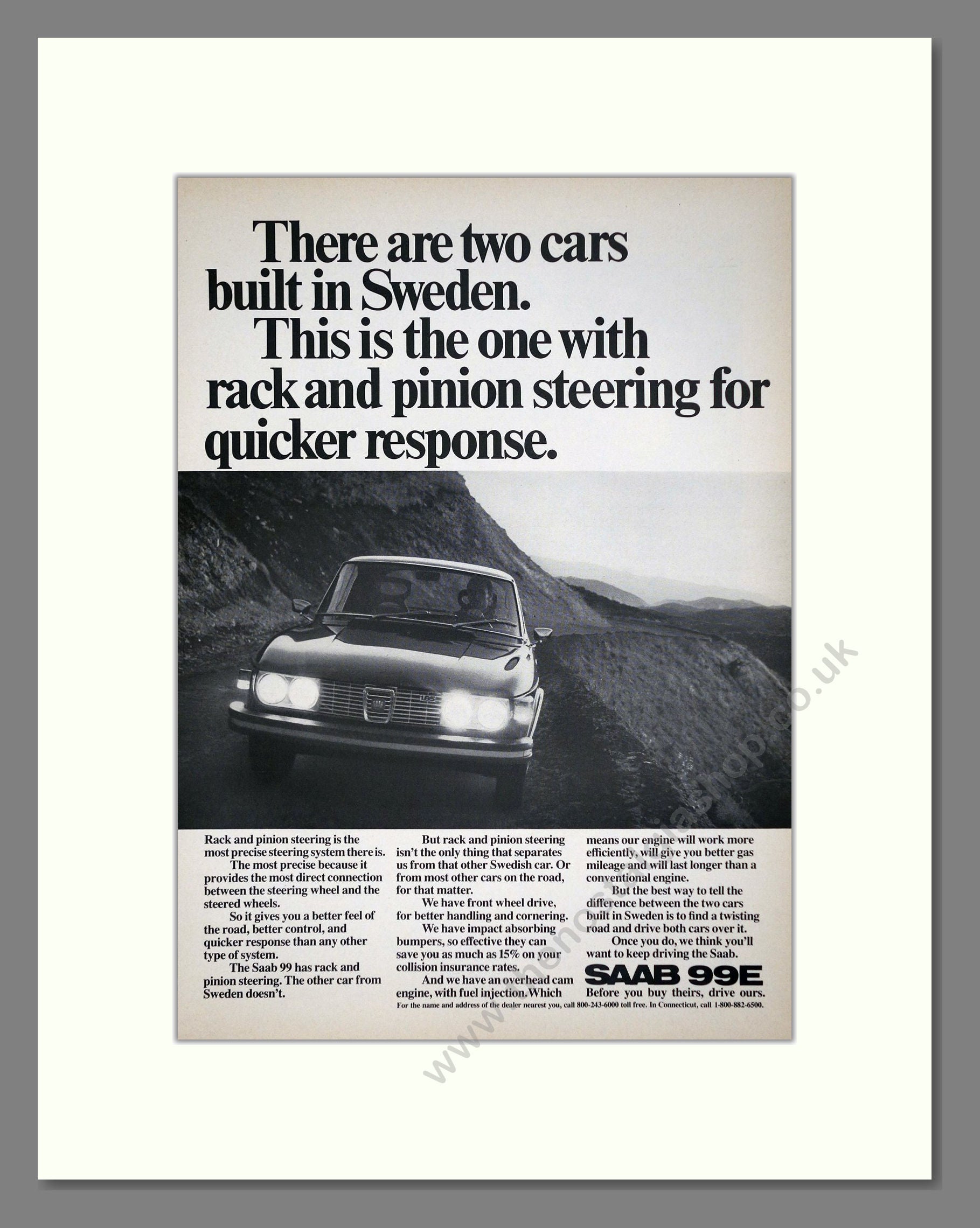 Saab - 99E. Vintage Advert 1972 (ref AD64139)