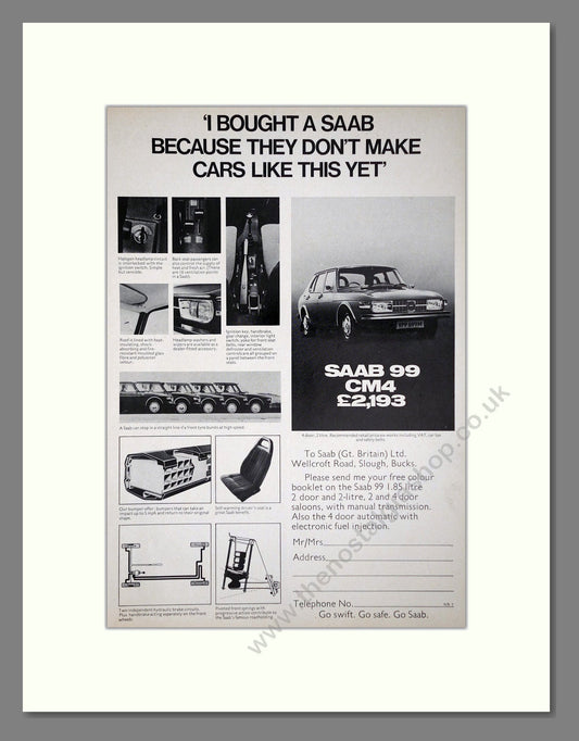 Saab - 99 CM4. Vintage Advert 1974 (ref AD64145)