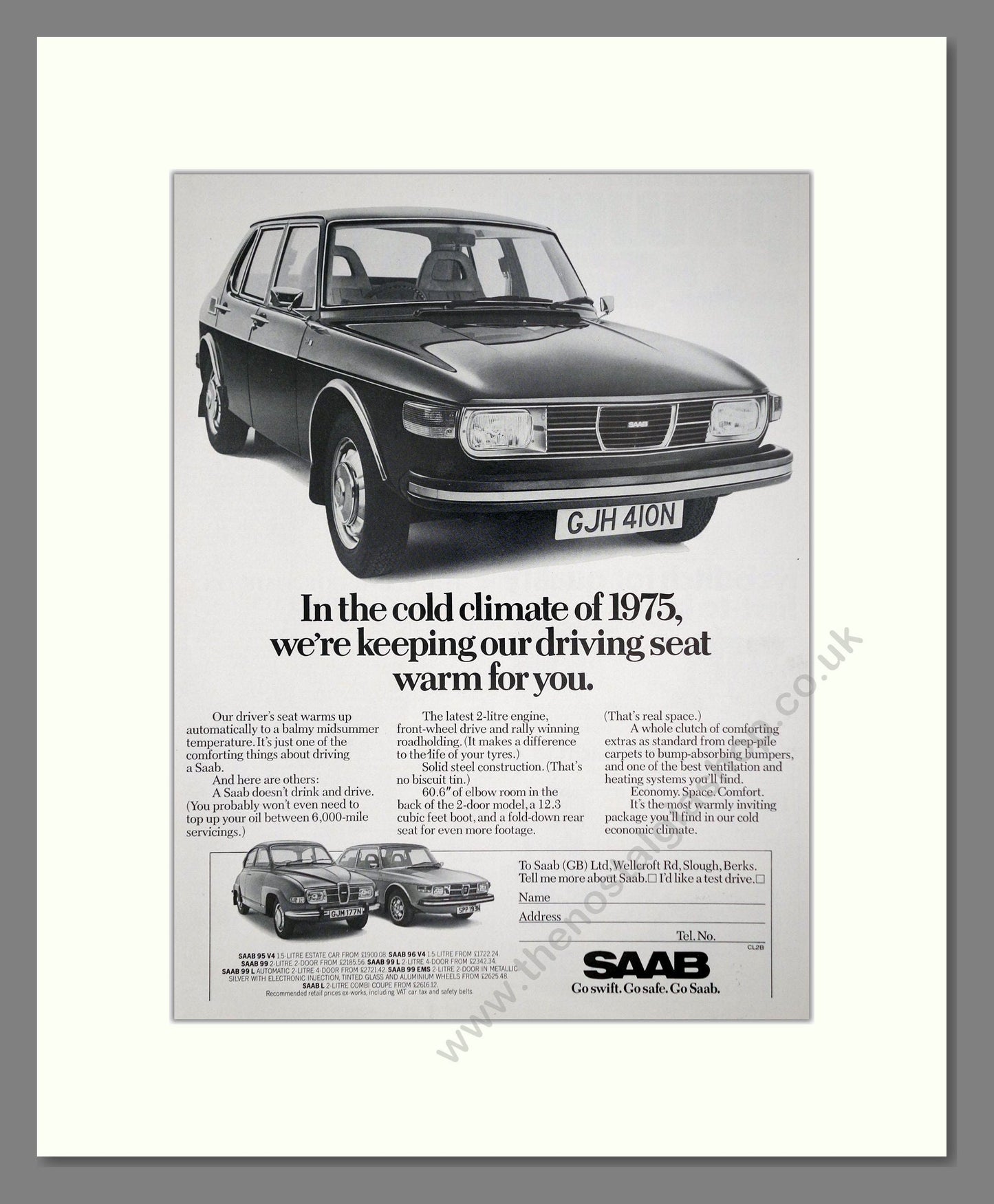 Saab - Various Models. Vintage Advert 1975 (ref AD64148)