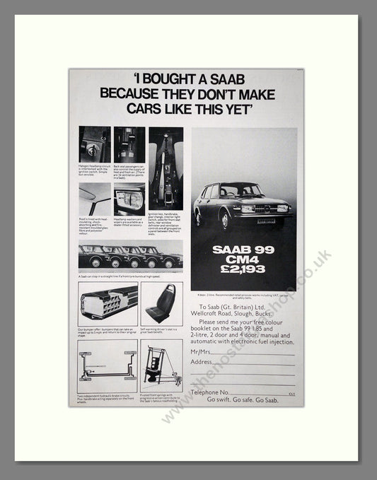 Saab - 99 CM4. Vintage Advert 1974 (ref AD64149)