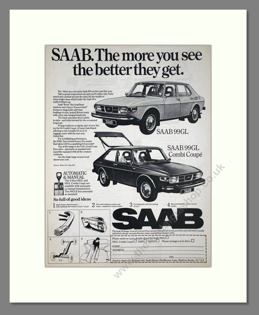 Saab - 99GL. Vintage Advert 1976 (ref AD64152)