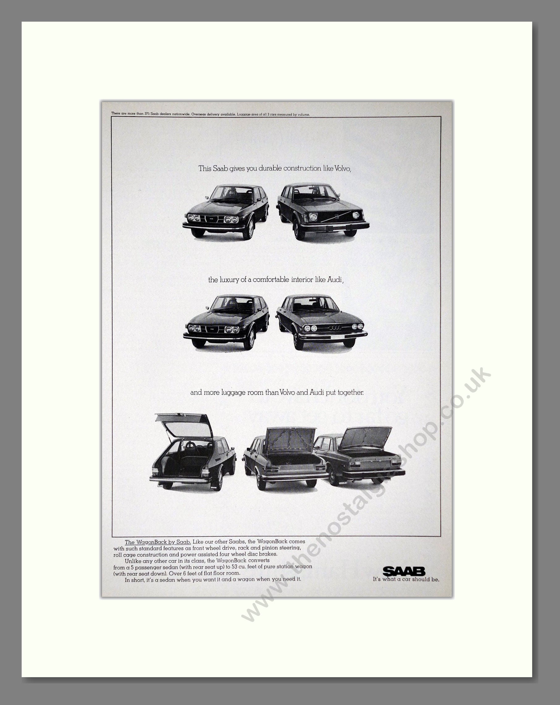 Saab - Various Models. Vintage Advert 1975 (ref AD64157)