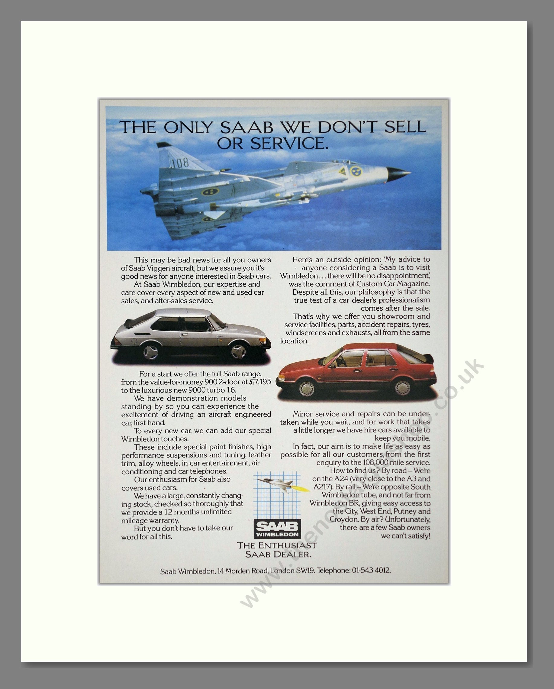 Saab - 900 / 9000. Vintage Advert 1986 (ref AD64161)