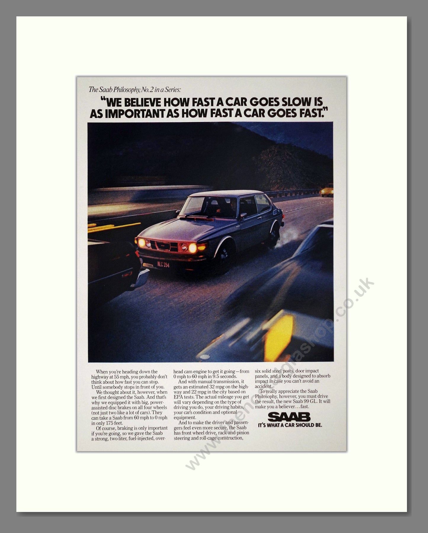 Saab - 99GL. Vintage Advert 1976 (ref AD64174)