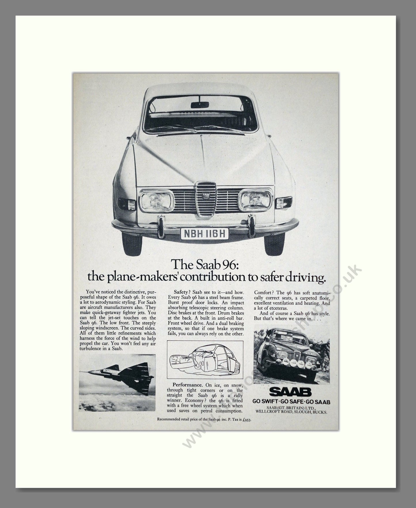 Saab - 96. Vintage Advert 1970 (ref AD64187)