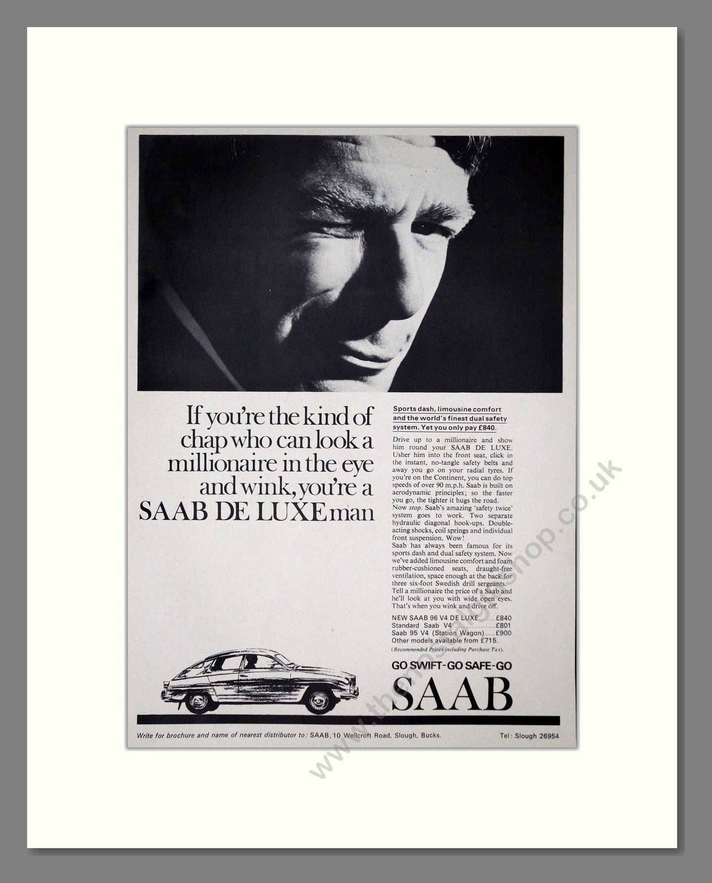 Saab - De Luxe. Vintage Advert 1967 (ref AD64188)