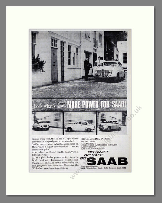 Saab - 96 Triple Choke. Vintage Advert 1965 (ref AD64190)