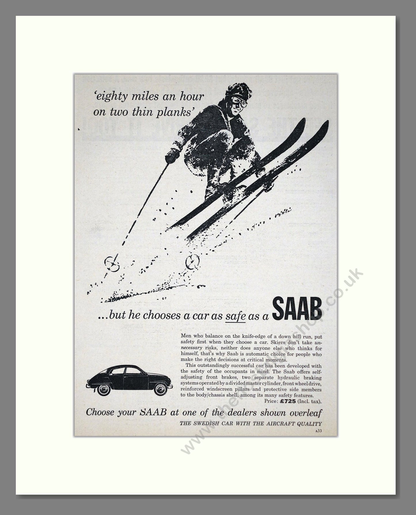 Saab - Skier. Vintage Advert 1964 (ref AD64205)