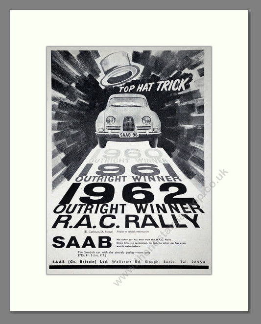 Saab - RAC Rally Winner. Vintage Advert 1962 (ref AD64209)