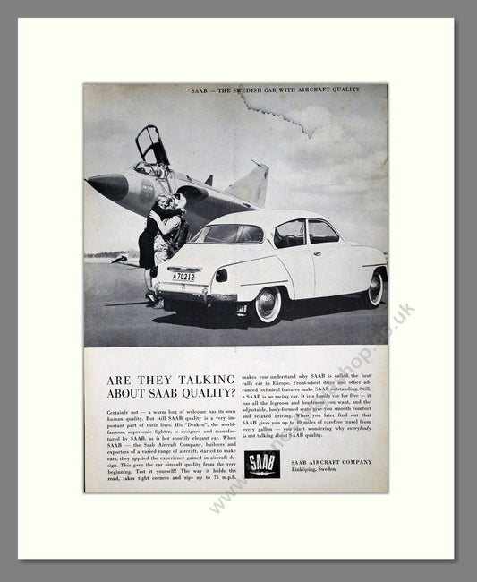 Saab - Aircraft Quality. Vintage Advert 1961 (ref AD64215)