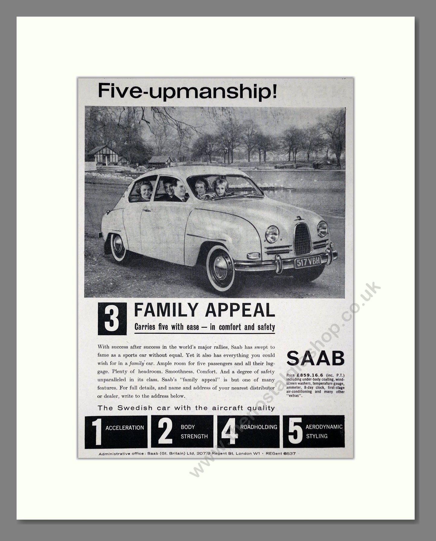Saab - Family Appeal. Vintage Advert 1962 (ref AD64217)