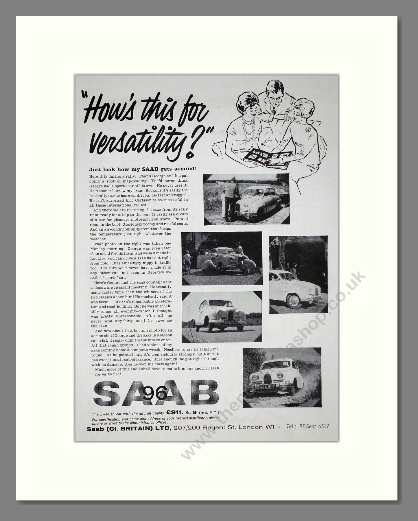 Saab - 96. Vintage Advert 1961 (ref AD64219)