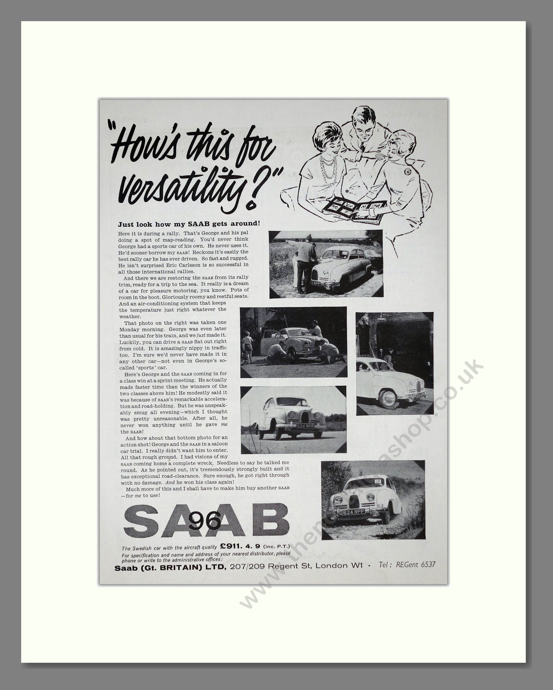 Saab - 96. Vintage Advert 1961 (ref AD64219)